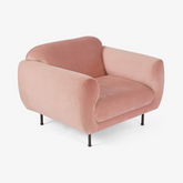 Trueliving Modern Light Single Seater Sofa Linen Finish H 30'' x W 31'' x D 30''